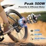 VARUN Electric Bike for Adults, 350W 20MPH Commuter Ebike with 36V Removable Battery, 24'' Electric Mountain Bike with Front Fork Suspension and Dual Disc Brakes - Image 2