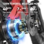 LET IT GO B6 Electric Bike for Adults, 20" Off Road All Terrains E Bike Electric Mountain Bike, Electirc Bicyle 1200W 48V 15.6AH, 37 MPH & 35Miles - Image 4