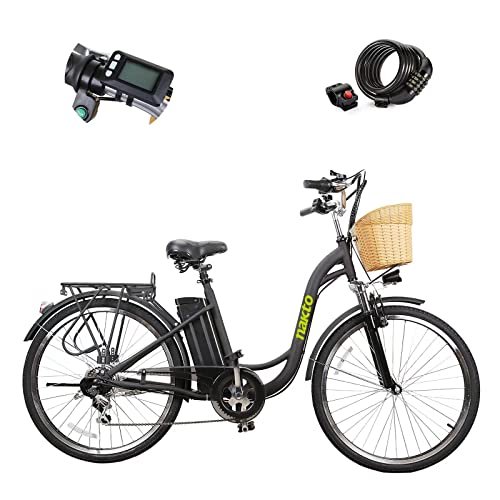 Version 1.0.0 NAKTO Electric Bike for Adults 26" 250/350W Electric Bicycle for Man and Women with High Speed Brushless Gear Motor 6-Speed Gear Speed E-bike with Removable Waterproof 36V10A/12A Battery - Image 1