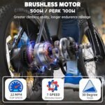 Electric Bike for Adults, 500 700W ebike, 48V 13AH Battery, 26 Inch Fat Tire Electric Bicycle, Shimano 7 Speed Up to 26MPH 60Miles Range Mountain E-Bike UL 2849 Certified - Image 2