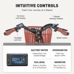 Viribus Electric Bike for Adults, Step Through Womens Electric Bikes, City Commuter Ebike 350W(Peak 500W) 7 Speed with 36V 13Ah Battery, Lightweight Aluminum Frame, Womens E Bike 26 inch - Image 5