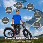 2000W Electirc Bike for Adults Dual Motor Mountain Bike Full Suspension 35MPH 48V 23AH Battery,90 Miles Ebike,Beach Mountain Snow Adult Electric Bicycles E-Bike UL Certified - Image 6
