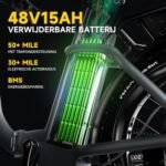 Auloor F7 Electric Bike for Adults,750W(Peak1000) Motor, 48V 15Ah Battery, 30Mph Folding Ebike, Step-Thru Frame, 20" Fat Tires,Perfect for Commuting, Delivery,Outdoor Riding, Unisex E-Bike - Image 4