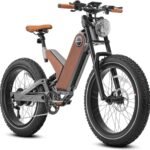 Electric Bike with 20W Headlight Adjustable Front Shock, green