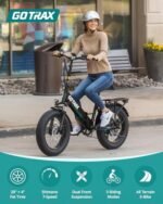 Gotrax 20" Folding Electric Bike with 55 Miles (Pedal-assist1) by 48V Battery, 20Mph Power by 500W, LCD Display and 5 Pedal-Assist Levels, Shimano 7-Speed&Front Suspension for Off-Road Bicycle - Image 2