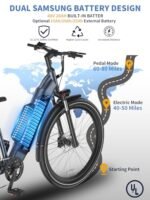 Electric Bike for Adults 1300W Peak Motor 48V 20AH SAMSUNG Battery 32MPH 80Miles Range 27.5'' Step-Thru Ebike with Torque Sensor, Anti-Theft Alarm, Hydraulic Brake, UL 2849 Certified Electric Bicycle - Image 4