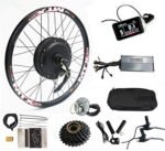 Color Display, Electric Bike Conversion Kit 52V 2000W Rear Motor Wheel Bicycle Kit with Sine Wave Controller, 7 Speed flywheel (700C)