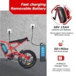 Ebikes Electric Bike for Adults,12.5Ah/18.2Ah Battery 40-90Km Range,1000W/1200W Motor Hidoes E Bike for Adults Electric Mountain Bike for Mens,20"/26" Fat Tire Electric Bike 7-Speed - Image 3