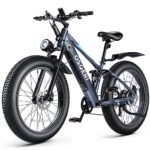 Osoeri 26" x 4" Fat Tire Electric Bike for Adults, 750W BAFANG Motor 48V 16Ah Battery Ebikes, Hydraulic Disc Brakes Dual Shock Absorber 28Mph Shimano 7-Speed Mountain Electric Bicycle