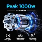 Totem Electric Bike for Adults - 1000W Peak Motor, 27.5" Electric Mountain Bike with 48V 499Wh Removable Lithium Battery, 21-Speed, Mechanical Locking Suspension Fork - Image 2