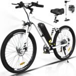 Electric Bike for Adults, 26" × 2.125/3.0/4.0 Fat Tire E Bike 12Ah/15Ah Removable Electric Bicycle, 500W/750W Mountain Bike Snow Beach Bicycle with 7 Gears, UL2849 Certified