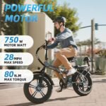 Rattan 750W Electric Bike for Adults 48V 13AH Removable Battery Foldable Electric Bikes LM/LF Pro Ebike 20" x 4.0 Fat Tire Electric Bicycles 2 Seater - Image 2