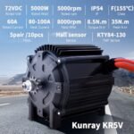 Kunray 72V 5000W Electric Brushless DC Motor Kit Temperature Sensing Motor Electric Go Kart Motor 6900RPM High Speed Motor 100A 18 Mosfet Controller for Razor Dirt Bike, Electric Motorcycles(72V5000W) - Image 2