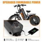 1000W Peak Electric Bike for Adults, Colorful LCD Display Mountain Electric Bicycle - 26"x4" Fat Tires, Up to 30MPH 65Miles Range, Ebike for Adults with USB Port Removable Battery & 7 Speed - Image 3