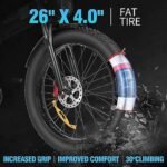 Folding Electric Bike for Adults, 2000/1500/1000W Brushless Motor Ebike,30/37MPH,15/20AH Removable Battery, Fat Tire Mountain Ebike with Disc Brake, Shamano 7 Speed - Image 5
