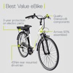 Electric Bike, Delta Cycle rDrive Ebike - 396Wh Lithium-Ion Battery, 55 Miles On A Single Charge - 7 Speed Shimano Gear System, Front & Rear V-Brakes - Safety Lights, Storage Rack & Kickstand - Image 3