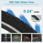 HILAND Electric Bike for Adults, Women's and Men's 700C 250W EBike with Throttle, 36V 7.8Ah Removable Battery, 20 MPH Commuter Cruiser Electric Bicycle, 7-Speed, Step Through - Image 5