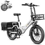 Jasion EB7 ST 2.0 Electric Bike Adults, 28MPH Max Speed[850W Power Motor], 55 Mile Ranges[480Wh Removable Battery], Foldable Ebikes with Dual Suspension, Step-Thru 20" Fat Tire Adult Electric Bicycles
