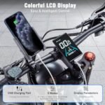 Electric Bike for Adults 48V 30AH/20Ah Battery,1000W Adult Electric Bicycles,26" Fat Tire Full Suspension,30MPH Mountain E Bike,Adjustable Stem,Hydraulic Disc Brakes,Full Suspensio - Image 4