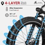 Himiway Zebra D5 26"x4" Electric Bike, 80Miles Range 48V 20Ah Battery 750W Ebike, 400LBS Payload, 25MPH, 7 Speed - Image 6