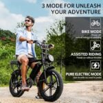 V8 Electric Bike Adults, Fat Tire E Bike with 750W Brushless Motor 48V 15Ah Removable Larger Battery, 20" x 4.0 Electric Mountain Bike, 31MPH Max Speed, Shi-mano 7 Speed Adult Electric Bicycles - Image 2