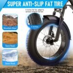 Electric Bike 000w Electric Bicycle 20 * 4.0 inch Fat Tire Ebike, Ebike for Adults Electric Bike 20MPH Adult Electric Bicycle Lockable Suspension Fork, Beach Snow E-Bike 7 Speed - Image 5
