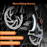 E Bikes for Adults Electric, Electric Motorcycle with 1200W Brushless Motor, 20 Inches Fat Tire Electric Bike, Electric Bicycle with Full Suspension, 20AH Removable Battery, Travel Bag - Image 6