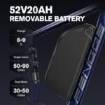 Electric Bike for Adults,1000/2000W Motor 35MPH,52V 20AH Battery,26" Fat Tire Ebike,Max 90 Miles E Bike for Men, Full Suspension,Hydraulic Brake 7-Speed Gears for Beach Mountain Electric Bike - Image 3