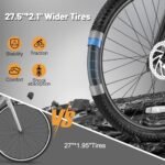 Race Electric Bike for Adults Ebike,Peak 750W Brushless Motor,Removable Battery,Commuting Electric Mountain Bike,Up to 22MPH 7-Speed Electric Bicycle with Fork Suspension,27GF - Image 3