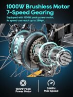 Foldable Electric Bike 1500W Peak Power Ebikes, 48V 23.4Ah Removable Battery, Up to 85 Mile Long Range Electric Bike 28MPH 3A Fast Charger 7-Speed Commuting Folding Ebike for Men Women - Image 3