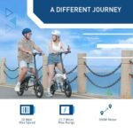 Hiboy C1 Electric Bike for Adults, Max 20MPH Speed & 43.5 Miles Range（PAS）, 500W Peak Motor and Removable Battery, Front Suspension Electric Bicycle, 14" Foldable ebike for Adults and Teens - Image 2