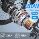 ANCHEER 500W 26" Electric Bike for Adults, [Peak 750W], 48V 10.4Ah Battery, Up to 55 Miles, 3H Fast Charge, Electric Mountain Bike, 2.1" eMTB Tire, 21 Speed, 22MPH Adults Electric Bicycle - Image 2