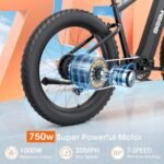 BEEMONE Electric Bike for Adults, 1000w Brushless Motor Ebike, 26" x 4.0 Fat Tire, Electric Bikes with 48V/20Ah Removable Battery, MAX 30-80Miles, 28MPH,Peak 7 Speed, Men-High Step 1000W - Image 3