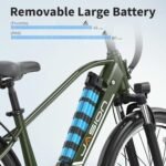 Jasion Roamer Electric Bike for Adults 1200W Peak Motor 528WH Removable Battery,up to 60miles 28MPH City Cruiser Ebike,26'' Commuter E Bike, 7-Speed Gears and Front Suspension Bicycles - Image 3
