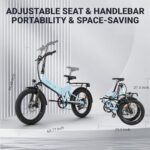 KBO K Series K1 K2 Folding Electric Bike 500W, 5 Colors K Series E Bike, Up to 45 Miles Range Electric Bike for Adults, 48V 10.4AH, 20Mph, 280lbs Payload, UL2849 Certificated Foldable Ebike - Image 5