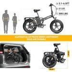 Folding Electric Bike for Adults, 1000W Motor(1500W Peak),30MPH, 60Mile,48V 20AH Battery,20" Fat Tire Foldable Electric Bicycle,Commuter Beach Snow E-Bikes,7-Speed - Image 7