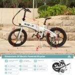 NR-7 20" Folding Electric Bike for Adults | Lightweight Foldable Electric Bicycle - Weighs Only 45lbs | 500W Brushless Motor | 40+ Mile Range | 21mph Speed - Class 2 Fat TIre Ebike - Image 5
