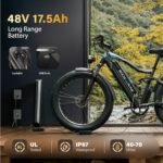 Electric Bike, Peak 1500W 17.5Ah Fat Tire Ebike for Adults, 35mph 70 Miles Electric Bicycle for Men with Hydraulic Brakes, Color Display, Full Suspension Off Road Mountain E Bike - Image 3