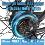 KETELES Electric Bike for Adults, 2000W Dual Motor 26 Inch Fat Tire Mountain Ebike, 33 MPH 23AH 48V Battery Bicycle 21 Speed Electric Dirt E Bikes for Men - Image 2