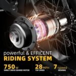 MARS700 Peak 1000W Motor Folding Electric Bike for Adults, 48V 20.8 AH Super Battery Up to 30MPH and 100 Miles, 7-Speed 20" Fat Tire All Terrain Ebike - Image 3