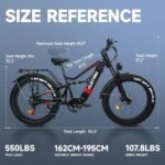 Adult Electric Bike,1500W/750W, 52V 21/19Ah 37/32MPH 30-60Miles, 26-inch Fat Tire Electric Bike Full Suspension Electric Mountain Bike with Dual Disc Brakes - Image 6