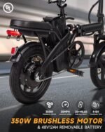Electric Bike for Adults,Folding Ebike,Electric Bicycle with Removable Battery, 20MPH Commuting Electric Bike, High Brushless Gear Motor - Image 3