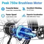 KBO Breeze Electric Bike, 500W Ebike 48V 16Ah Removable Battery 55MI Range, 300LBS Payload, 27.5"x2.4" Commuter Ebikes for Adults, 25MPH, Shimano 7 Speed System, 5H Fast Charge - Image 2