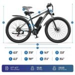 29” Electric Bike for Adults 48V 17.5AH 840WH Battery, 750W Peak 1000W 34MPH Electric Mountain Bike, 70 Miles Ebike 21-Speed Gears, IP7 Waterproof Electric Bicycle E Bike for Commuter - Image 6