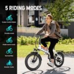 Vivi Electric Bike, 20" Peak 500W Folding Electric Bike, 21.7MPH Adult Electric Bicycles with Removable 48V 374.4Wh Battery, Up to 50Miles Range, Cruise Control, Shock Absorber, UL 2849 Certification - Image 5
