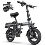 ENGWE T14 Mini Electric Bike for Adults Teens, 14" City Commuter Folding Ebike, 600W Motor 48V 10AH Battery Range 37Mile 20MPH Electric Bicycles Shock Absorptions Ebikes