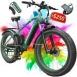 Electric Bike for Adults 1000W, 48V 16AH Removable Battery Adult Electric Bicycles,26" Fat Tire Lockable Front Suspension Fork Ebike, 31MPH Beach Mountain E Bike, Peak 1600W Motor, 7 Speed Gear