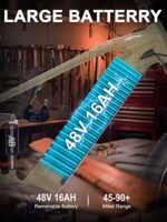 HAOQI 750W (Peak 1000W) Cheetah Electric Bike for Adults, 48V 16AH/25Ah Removable Batteries Ebike, Brushless Motor up to 28MPH, 7-Speed, 26" x 4.0 Fat Tire Mountain Bike,UL 2849 Certified - Image 2