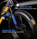 Katharina Shop Adults Electric Bike 750W Motor Fat Tire Electric Mountain Bicycle 48V Lithium Battery 7-Speed Snow Beach E-Bike Dirt Bicycles UL, Black - Image 5