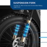 Hiboy EX6 Electric Bike for Adults with 960W Peak Motor, 25mph Max Speed, 720WH Removable Battery Ebike, 20" Electric Bicycle with Shimano 7 Speed and Front Suspension - Image 5